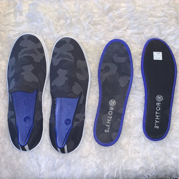 Rothy’s Gray and Black Camo Slip On Sneakers shoes - Picture 8 of 17